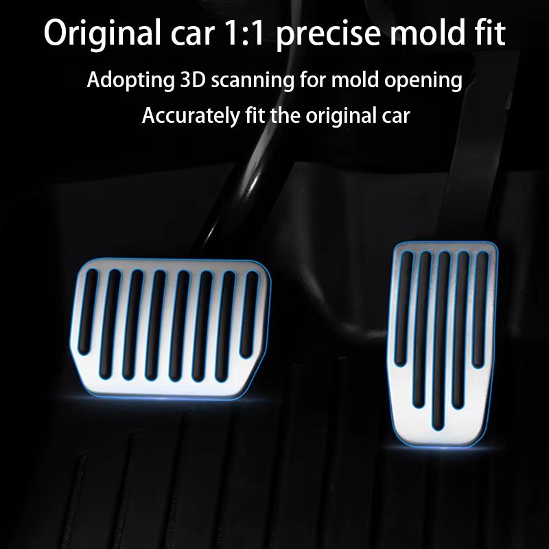 Tesla Model Y Juniper 2025 Performance Pedal Set – Non-Slip Aluminum Foot Covers for Accelerator, Brake, and Rest Pedals