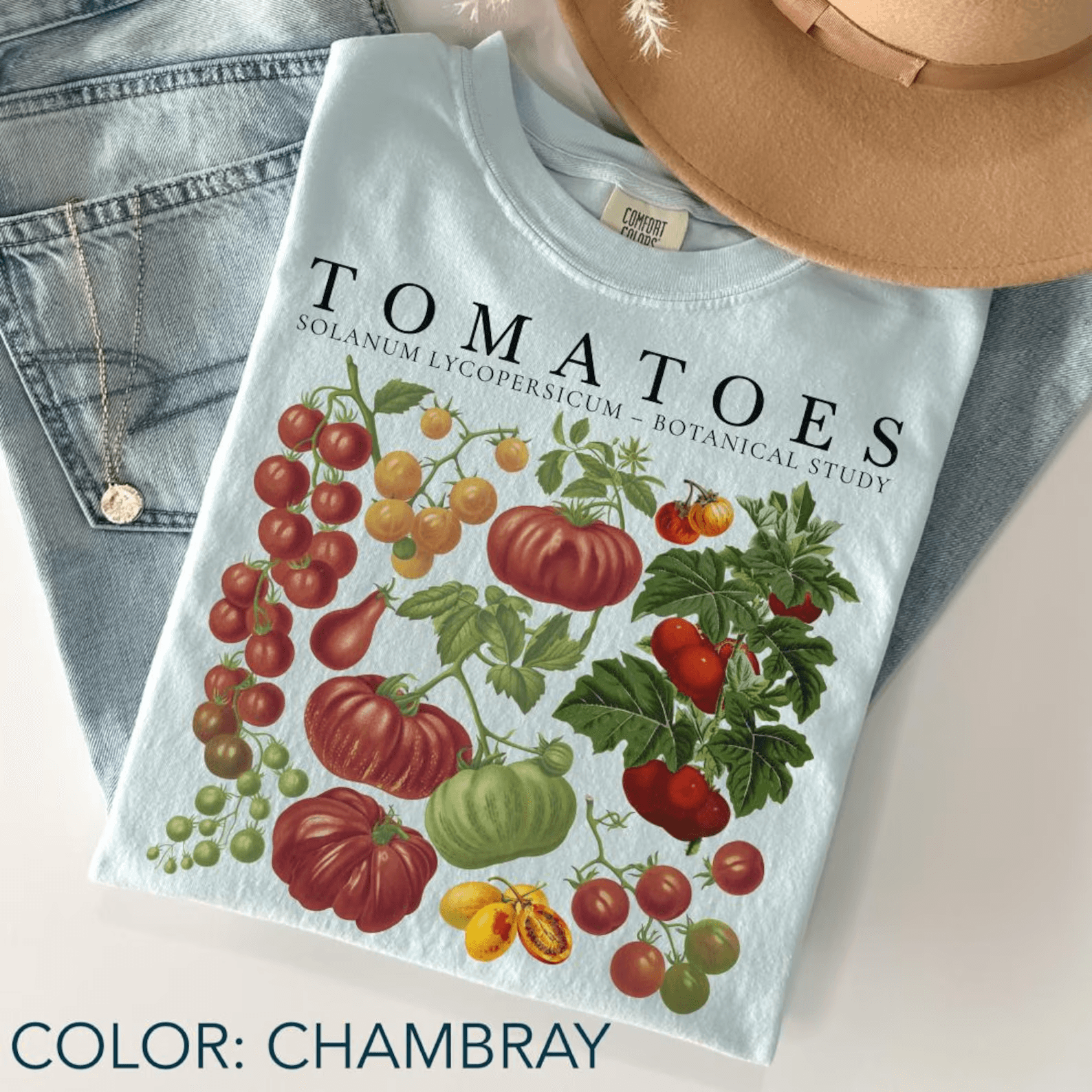 Comfort Colors Tomato Shirt Fruit Botanical Tee Cottagecore Vegetable Garden Shirt
