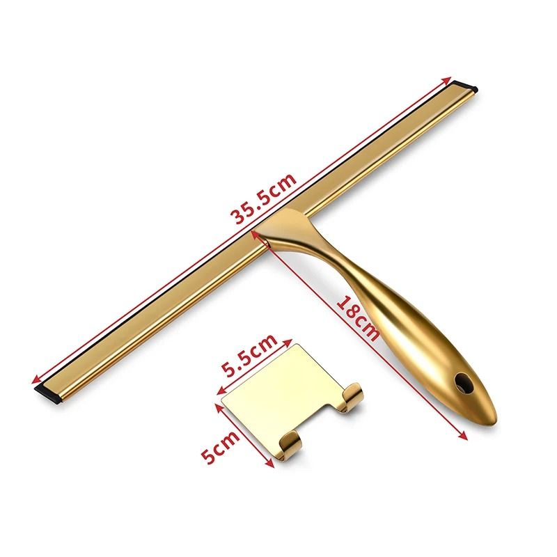 Stainless Steel Shower Squeegee with Hook for Glass Doors and Mirrors
