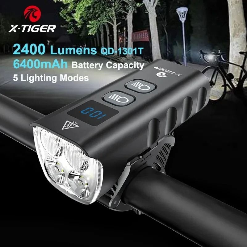 X Tiger Bike Light Headlight Bicycle Lamp with 5200mAh Power Bank