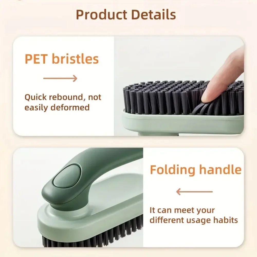 Foldable Soft Bristle Laundry & Shoe Cleaning Brush with Ergonomic Handle