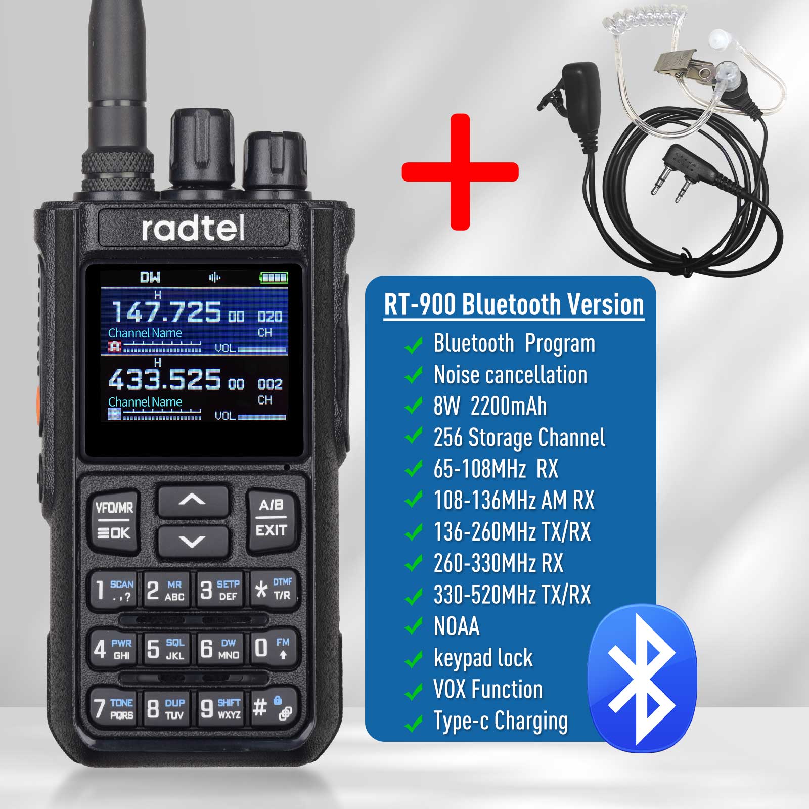 Radtel RT Full Band Ham Radio Walkie Talkie Aviation & NOAA Two Way Radio