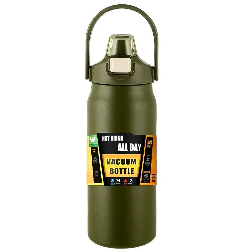304 Stainless Steel Vacuum Insulated Tumbler with Straw Large Capacity Thermos Bottle