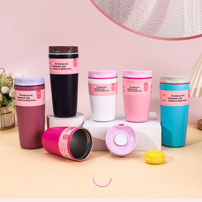 Portable Stainless Steel Vacuum Cup, Simple Fashion Coffee Mug, Outdoor Sports Cup for Men & Women, Couples Mugs