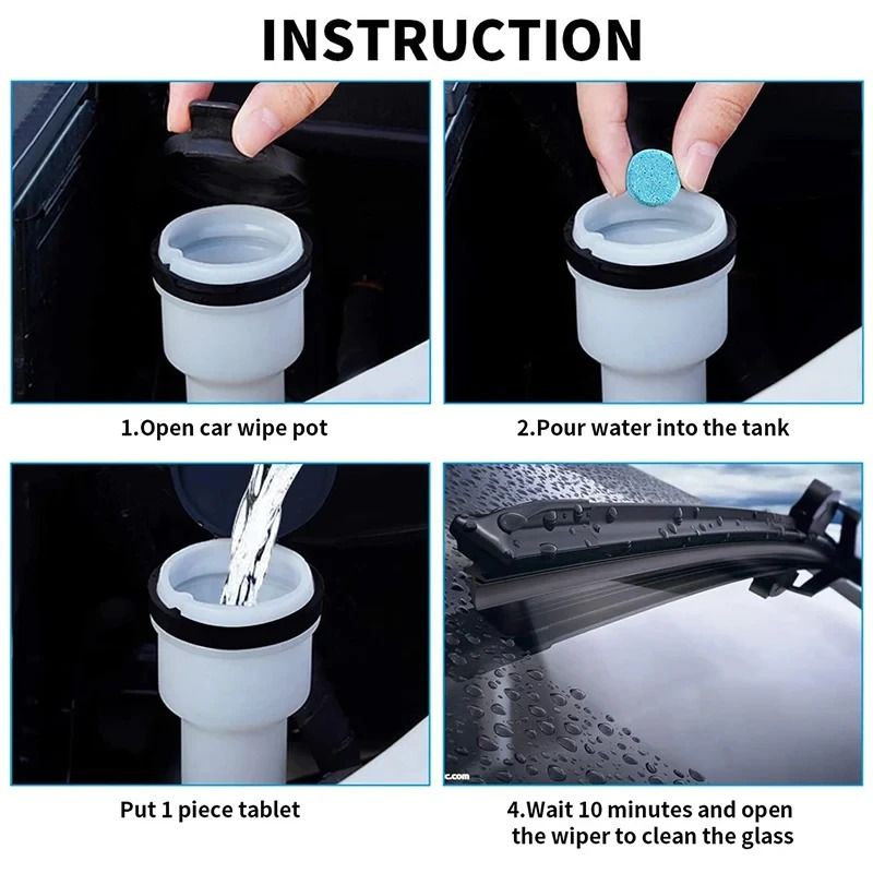 100-Piece Solid Car Windshield Cleaner Tablets