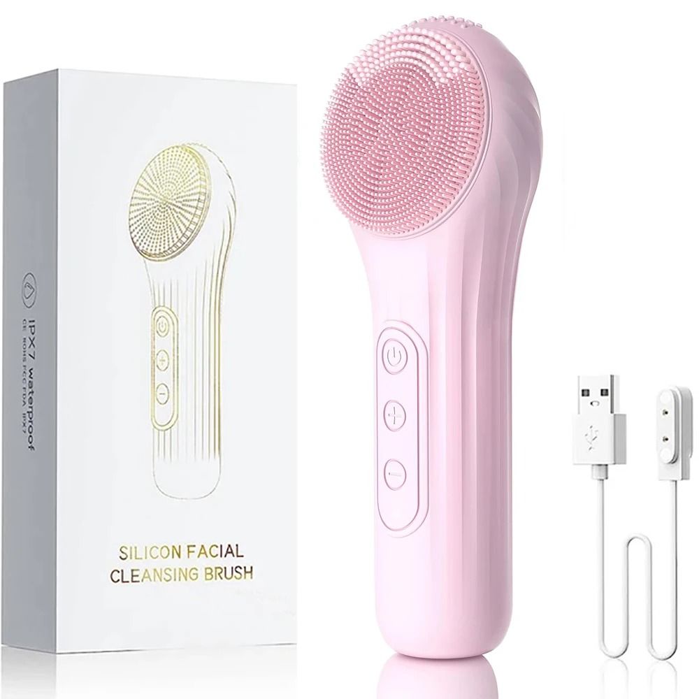 Rechargeable Sonic Facial Cleansing Brush Waterproof Deep Clean Face Scrubber