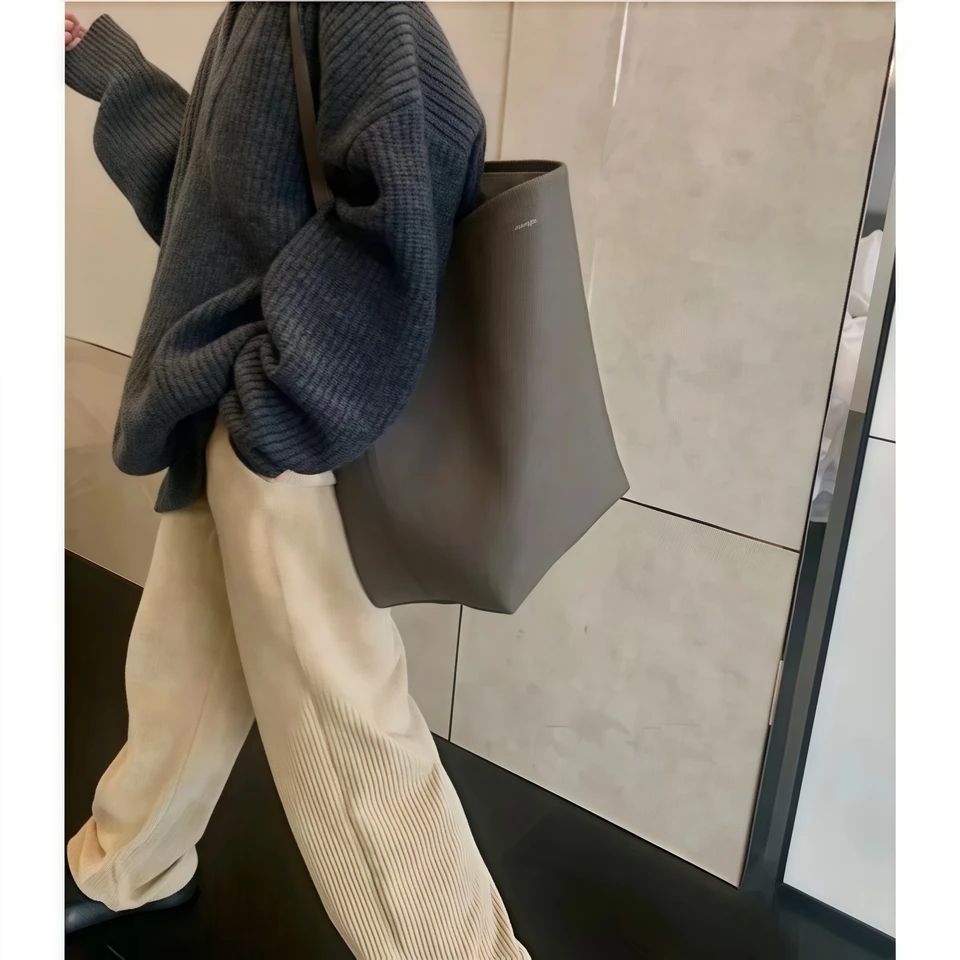 Womens Leather Bucket Tote Bag