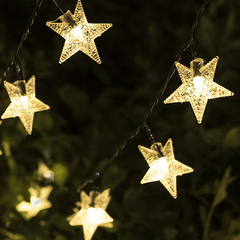 Solar Star String Lights, Outdoor Waterproof LED Fairy Lights for Christmas, Patio, Garden, Yard & Wedding Decor