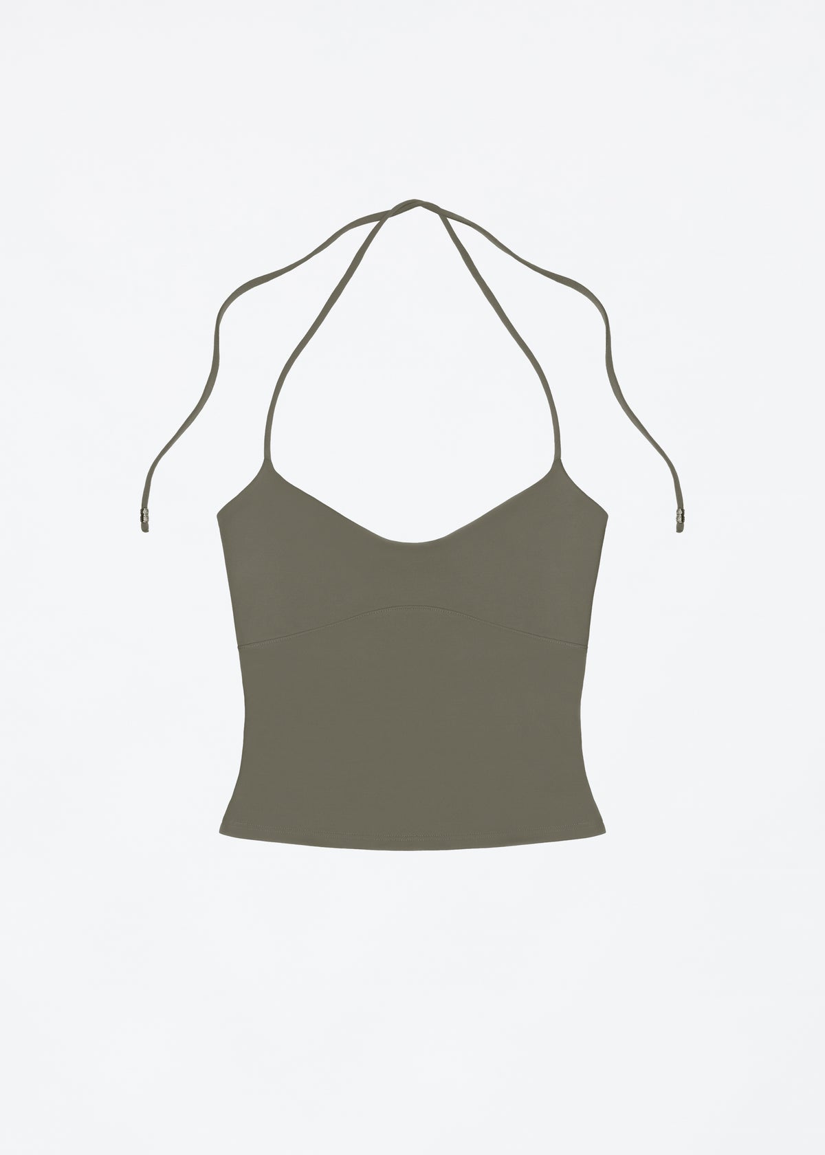 Women's Tank Open-Back Camisole Top with Metal Accents, Self-Tie Straps, Sexy Low-Neck Halter Design