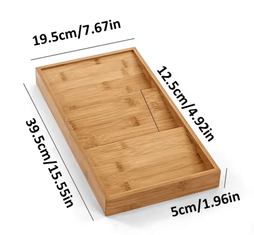 Bamboo Drawer Spice Rack 3 Tier Countertop Kitchen Storage Organizer