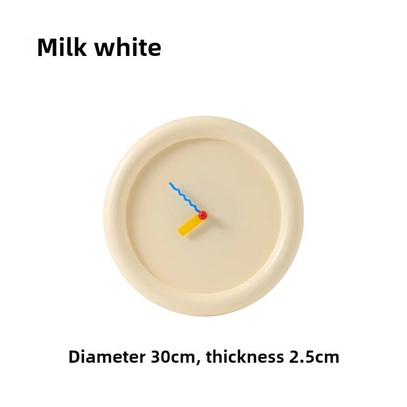 Cream Style Wall Clock with Stand Silent Minimalist Desktop and Wall Decor
