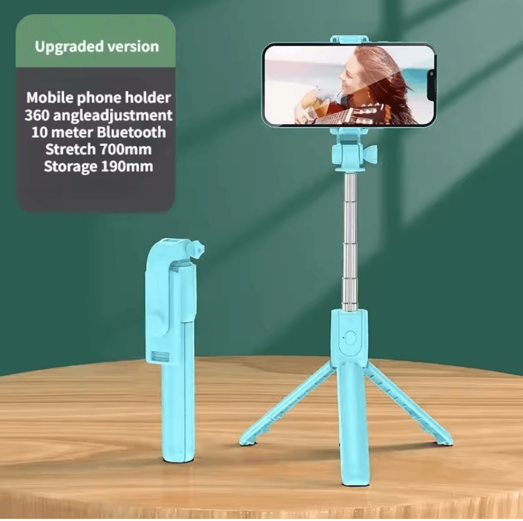 Flexible 360 Degree Selfie Stick Tripod with Wireless Remote and Phone Holder