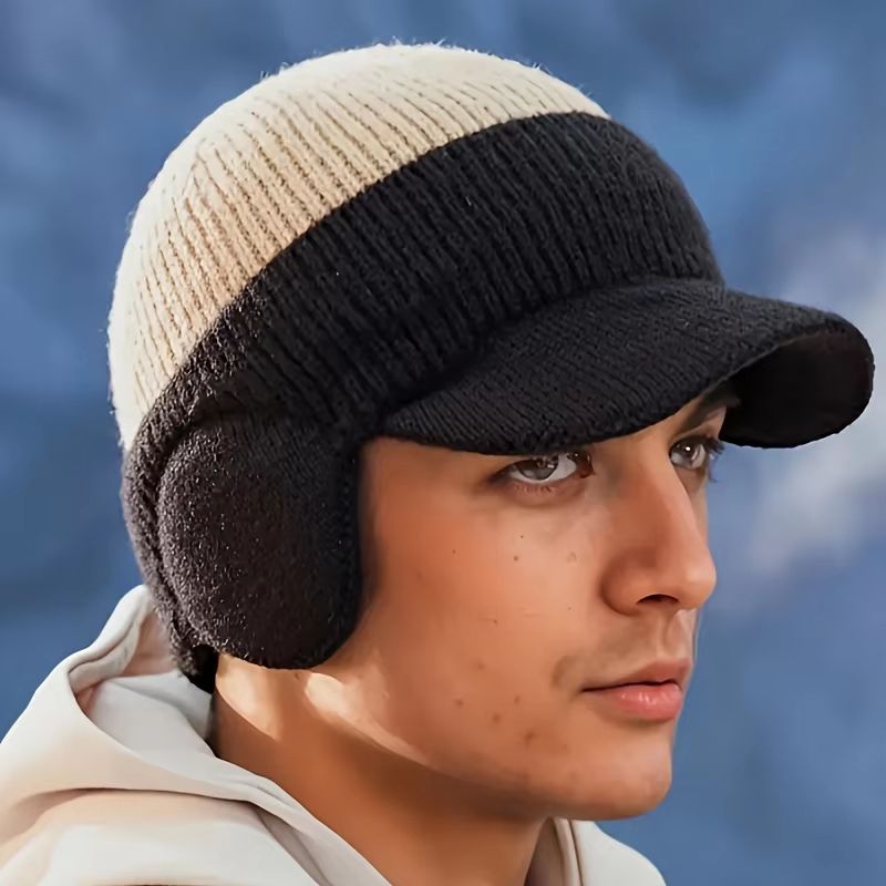 ThermaFlex Windproof Knitted Baseball Cap with Ear Protection