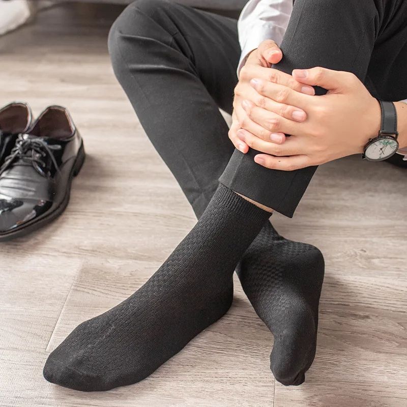 Men Antibacterial Bamboo Fiber Socks, Quarter Ankle High, Comfortable & Breathable Dress Socks