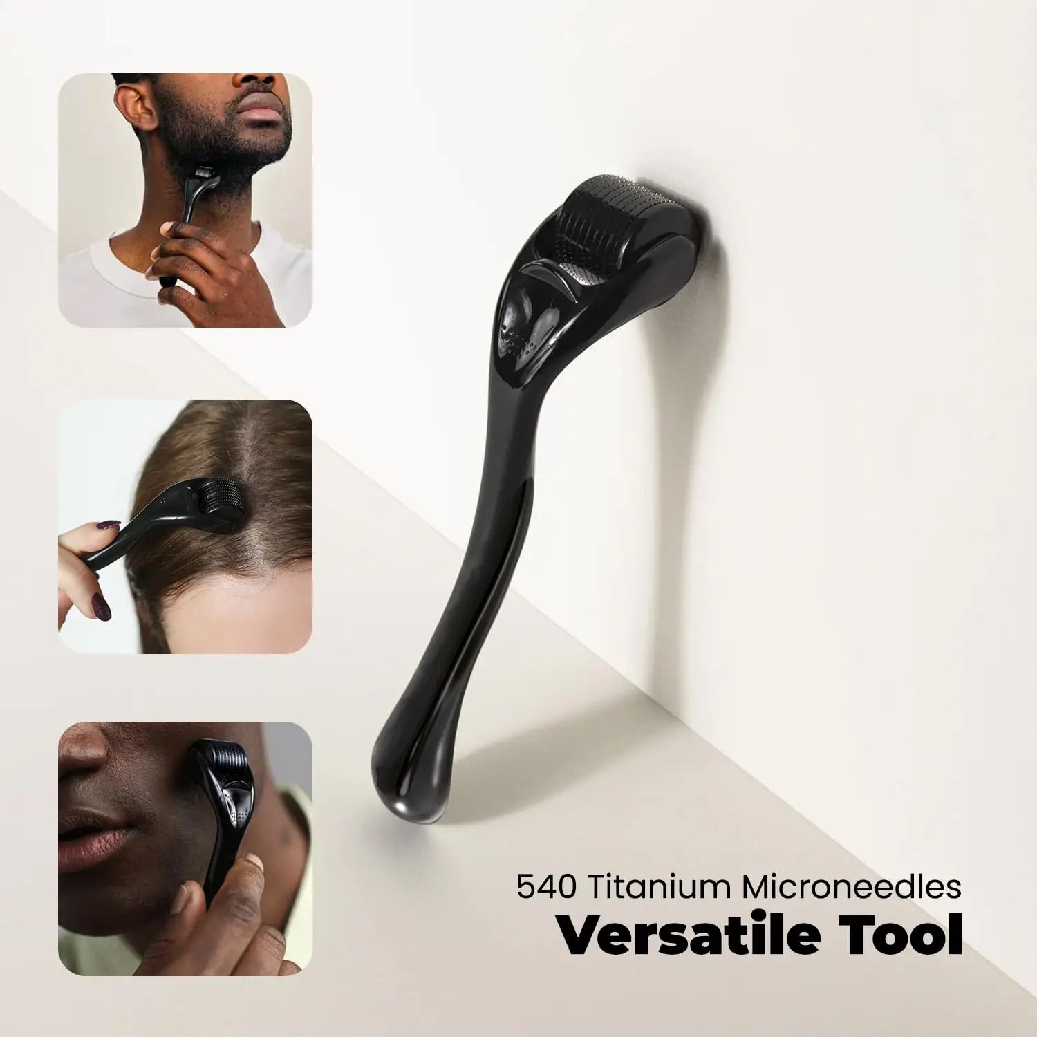 Luxury Titanium Microneedle Derma Roller & Stamp for Face, Beard & Scalp
