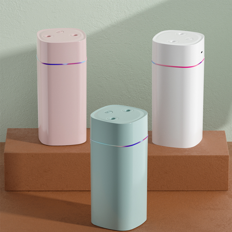 Creative Dual Nozzle USB Humidifier for Home, Car & Bedroom Ambient Light Aromatherapy & Silent Air Humidification