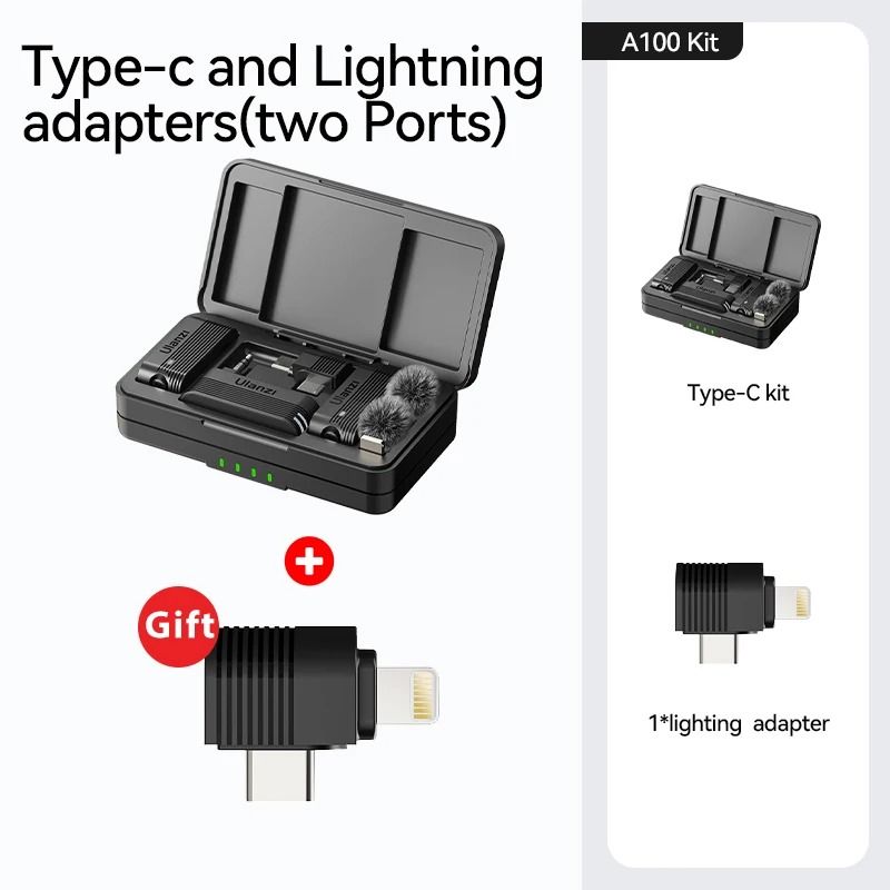 Ulanzi A100 Wireless Lavalier Microphone Kit with Charging Case