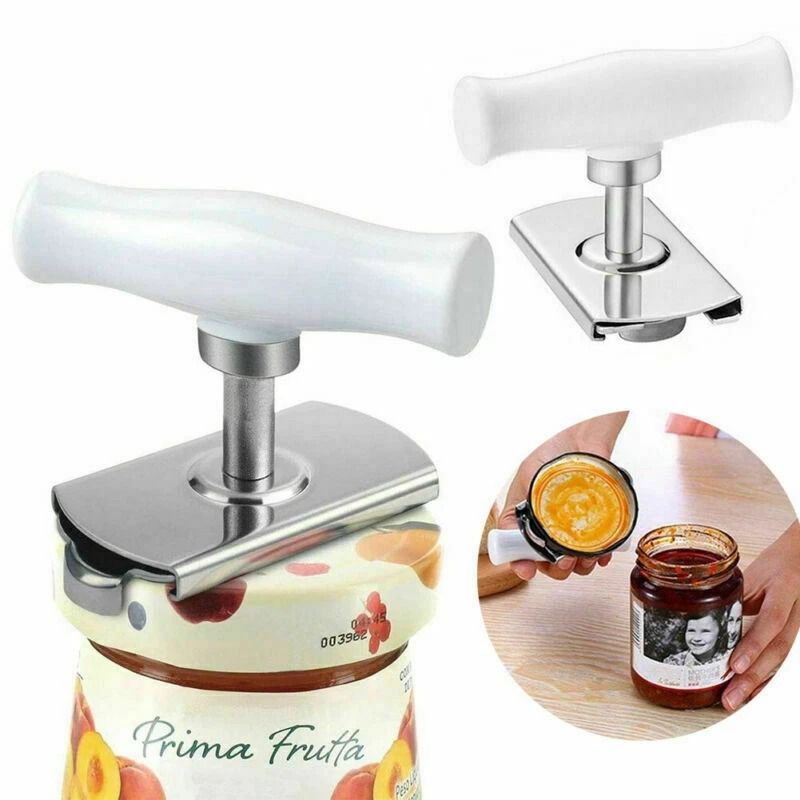 Easy Grip Adjustable Bottle Opener, Stainless Steel Jar Lid Remover, Twist Off Can Tool
