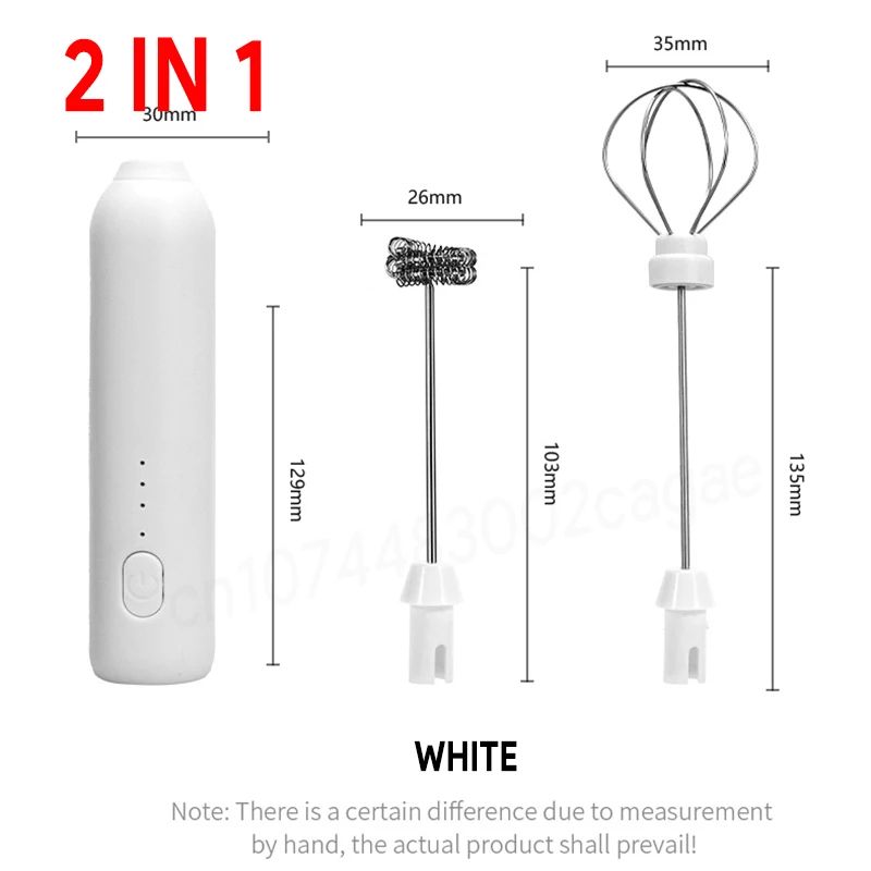 Rechargeable 3-Speed Electric Milk Frother & Egg Beater – Handheld Coffee Foam Maker