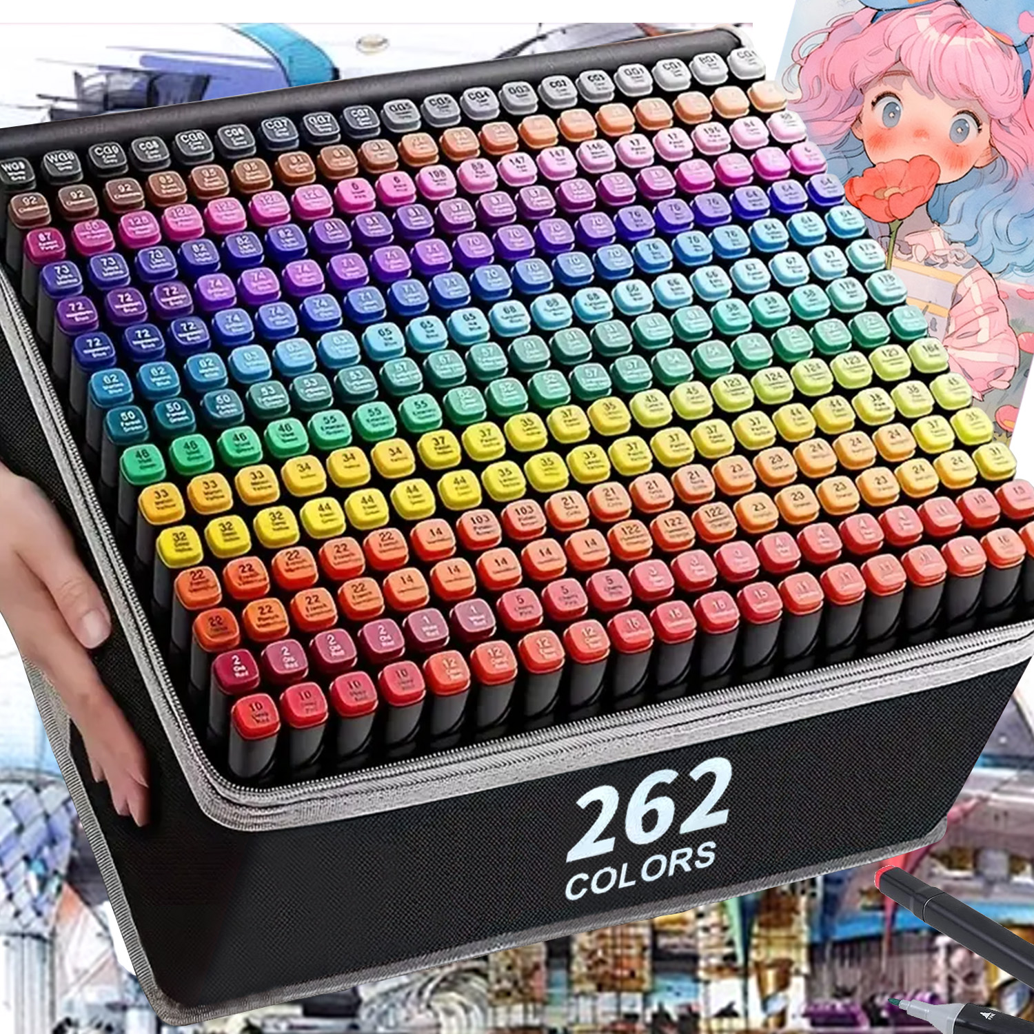 Permanent Double Tip Art Markers for Painting, Sketching, Drawing, Comics Design, School Supplies