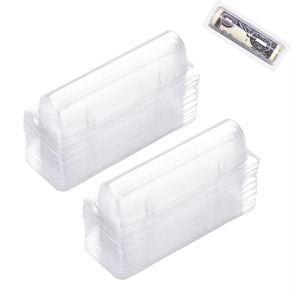 50pcs Transparent Plastic Dome Money Holder Waterproof DIY Gift Card Pouches