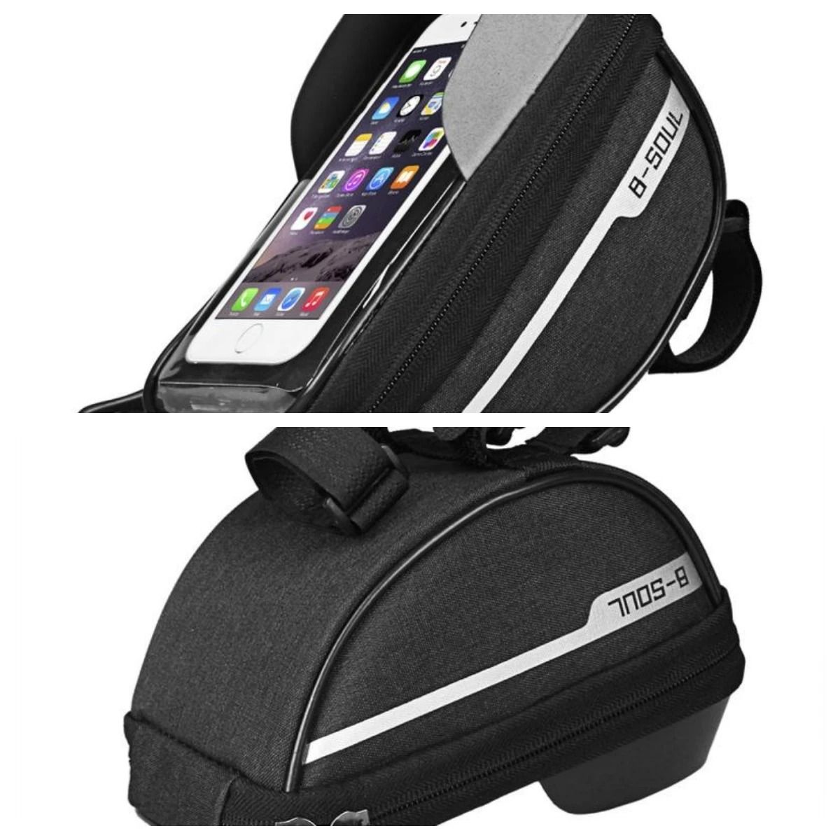 Waterproof Bicycle Handlebar Bag With Bike Phone Holder Storage Pouch