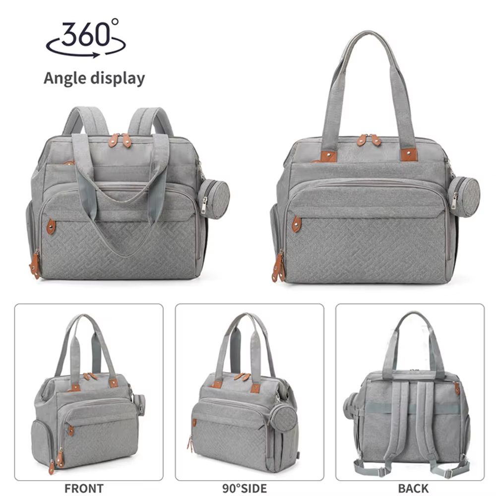 PANGDUBE Large Capacity Diaper Bag Backpack with Pacifier Pouch for Moms and Dads