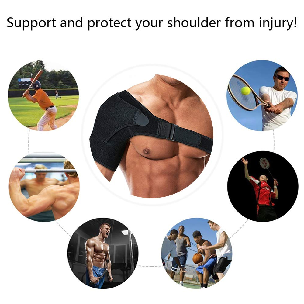 Adjustable Compression Shoulder Brace Support Sleeve for Rotator Cuff Stability and Pain Relief