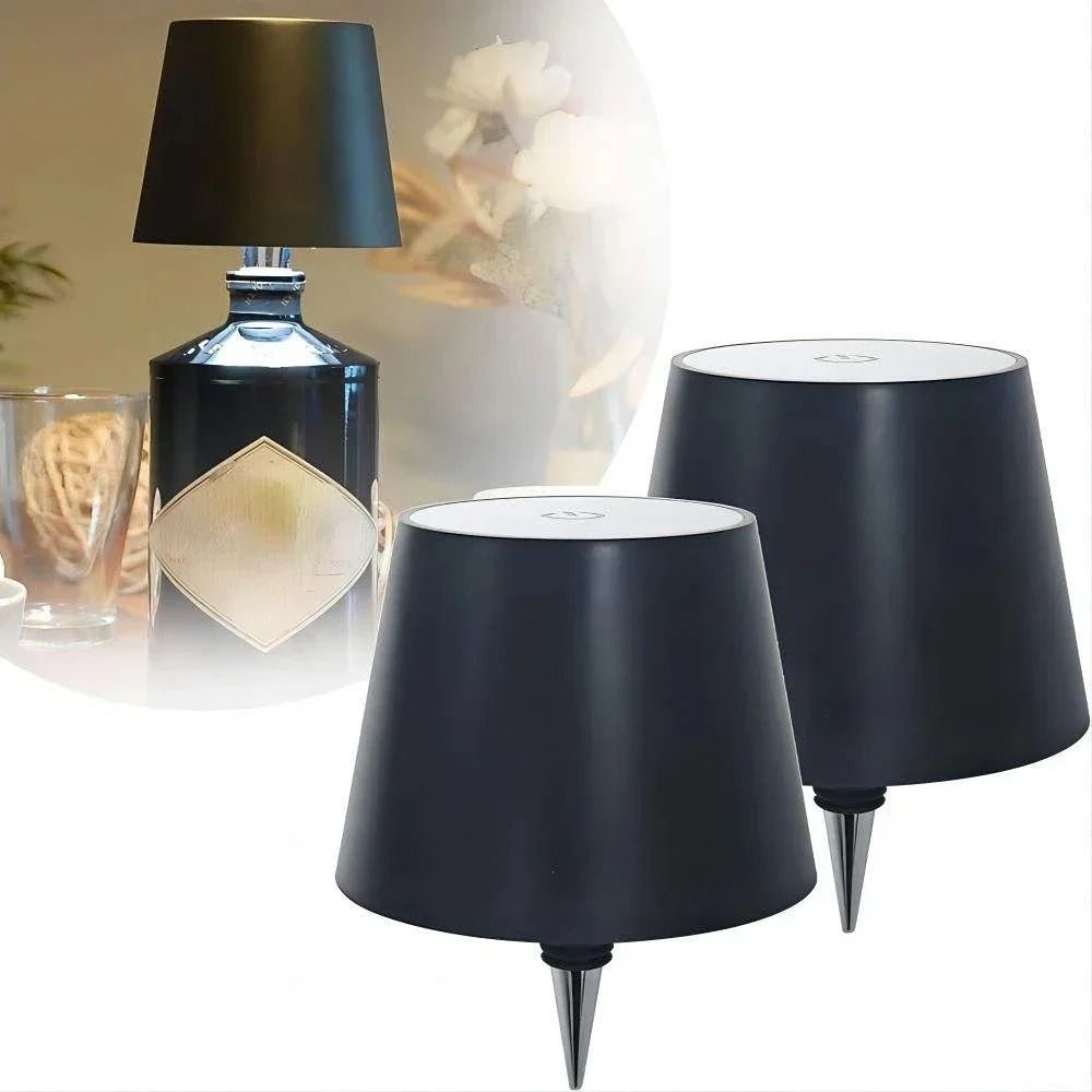 USB Rechargeable Bottle Table Lamp Touch Control with 3-Color Dimming Light