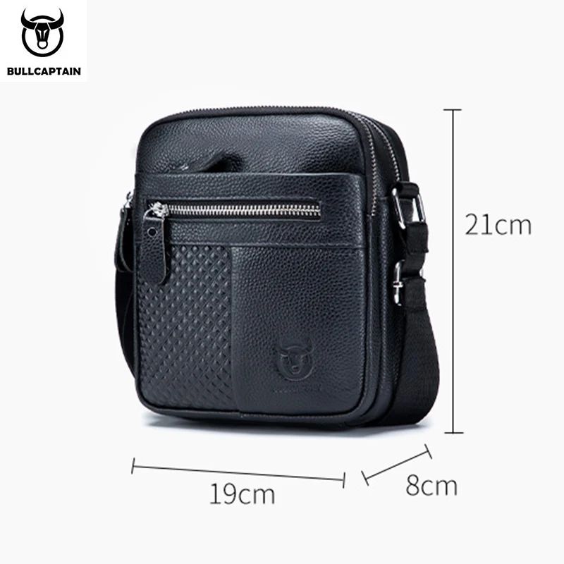 BULLCAPATIN Men's Genuine Leather Messenger Bag Shoulder Briefcase Satchel