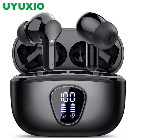 UYUXIO Wireless Earbuds Bluetooth 53 HiFi Stereo with LED Display Noise Cancelling Mic