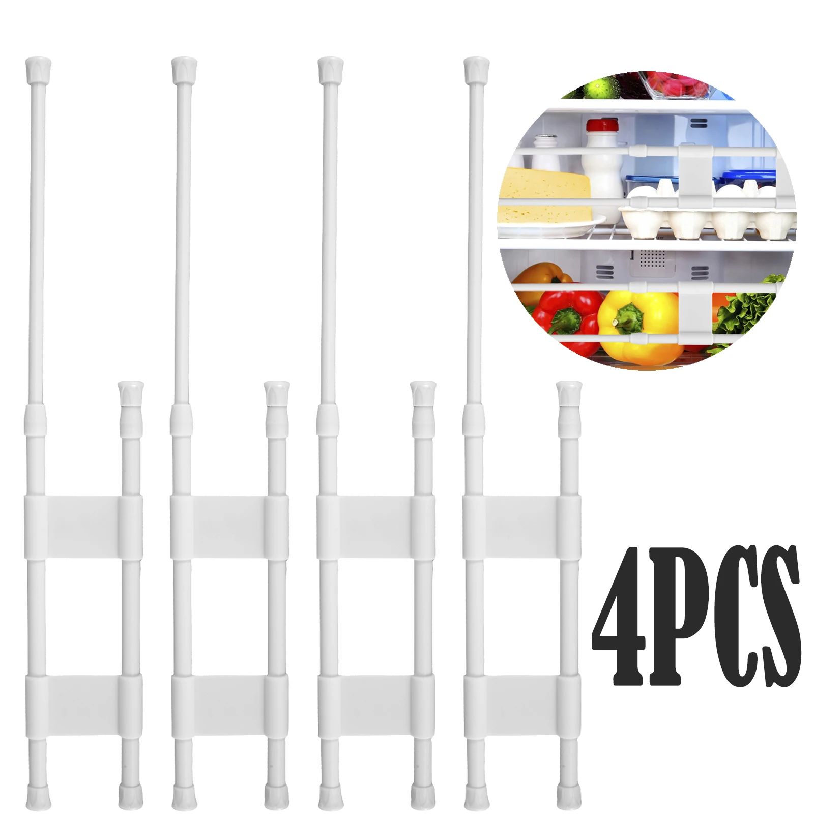 4pcs RV Shower Corner Storage Rod Telescopic Anti Fall Organizer