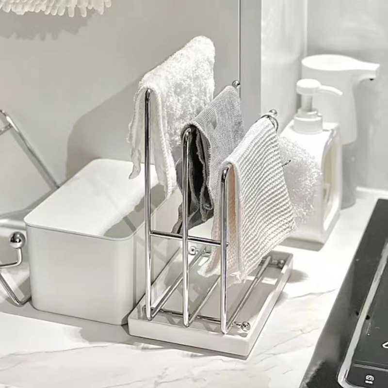 Drain Rag Rack, Kitchen Supplies Storage Rack, Household Counter top Organiser, Dishcloth Sponge Towel Holder