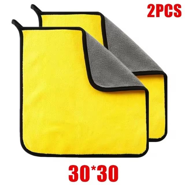 Thick Microfiber Car Cleaning Towels Double Layer Soft Drying Cloth Set