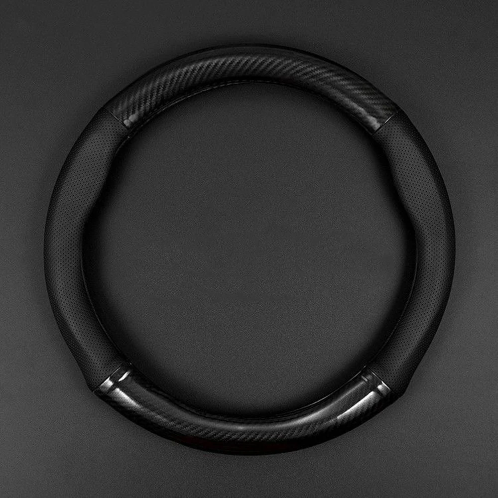 Universal Car Steering Wheel Cover Carbon Fiber Leather Anti Slip Three Dimensional Stylish & Durable Car Accessory