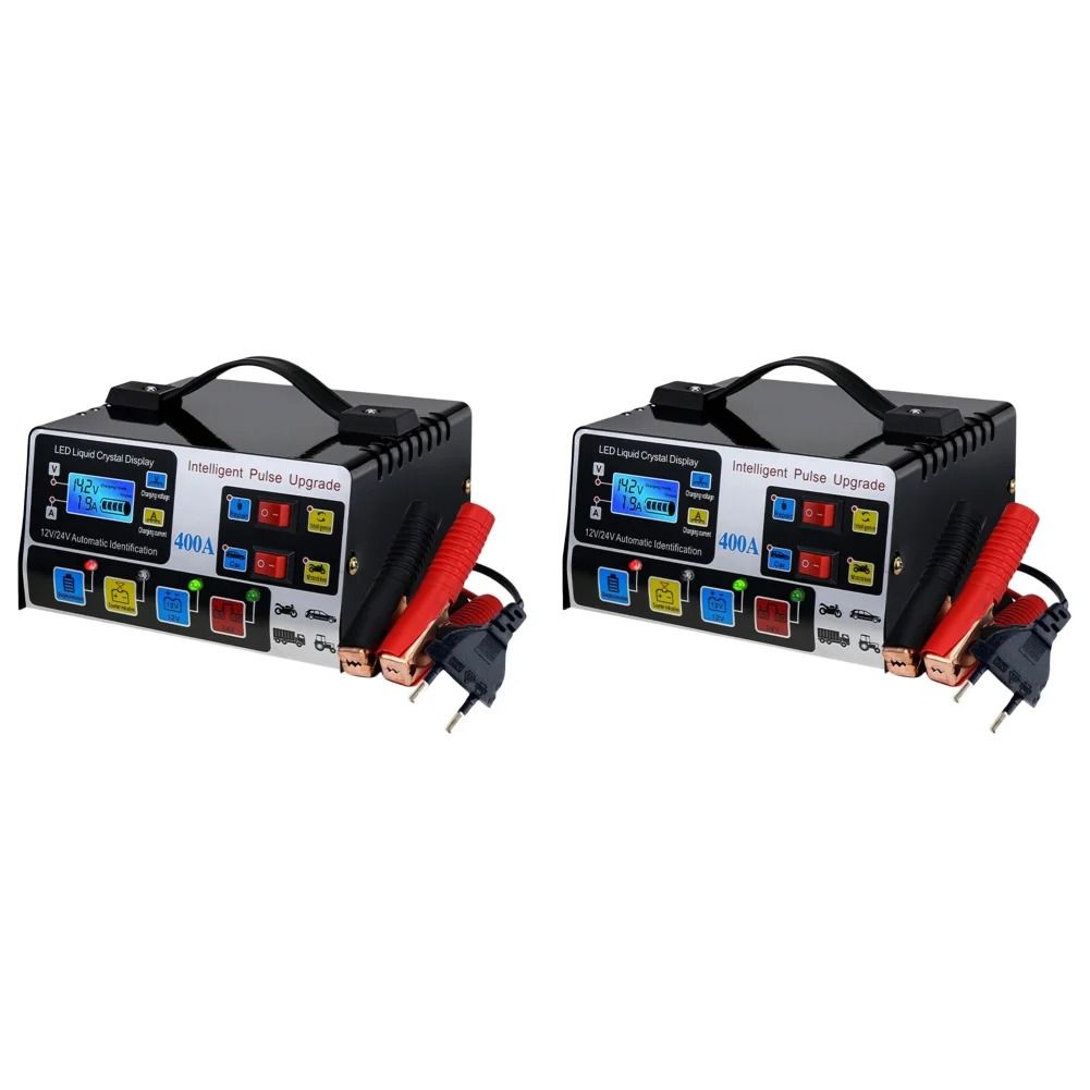Smart Car Battery Charger 12V 24V with LCD Display Pulse Repair