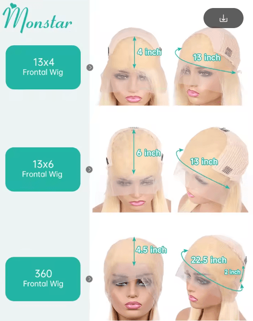613 Honey Blonde Straight Human Hair Wig with HD Transparent Lace (13by4 / 13by6 / 360)