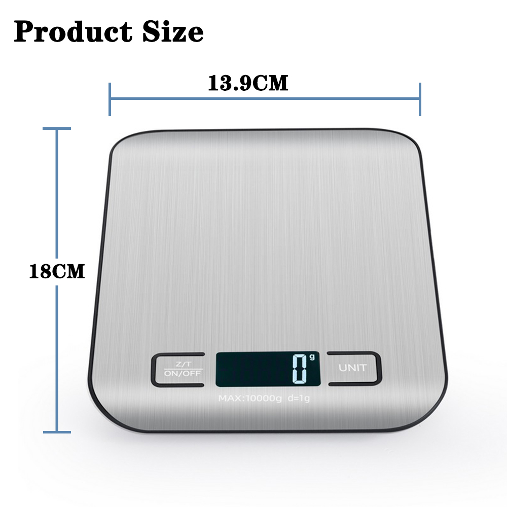 Stainless Steel Electronic Kitchen Scale LCD Display Weighing Baking Tools Jewelry Food Snacks