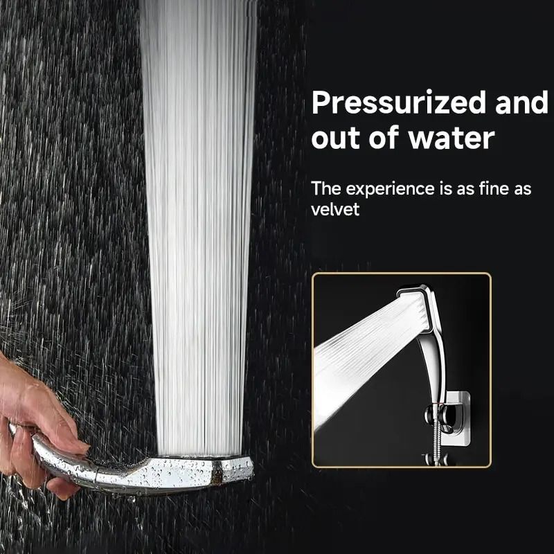 Square Handheld Pressurized Shower Head 300-Hole Water Saving Rainfall Spray
