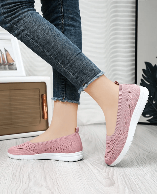 Womens Slip On Mesh Casual Shoes Lightweight Non Slip Walking Flats