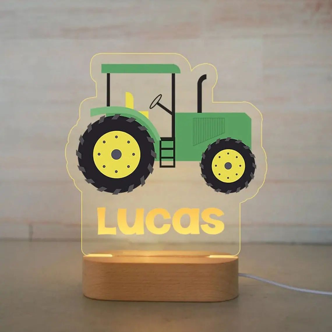 Personalized Kids Night Light Custom Name Animal Acrylic Lamp