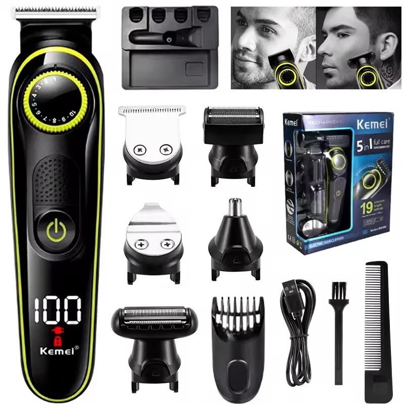 Kemei 5 in 1 Rechargeable Grooming Trimmer KM 696