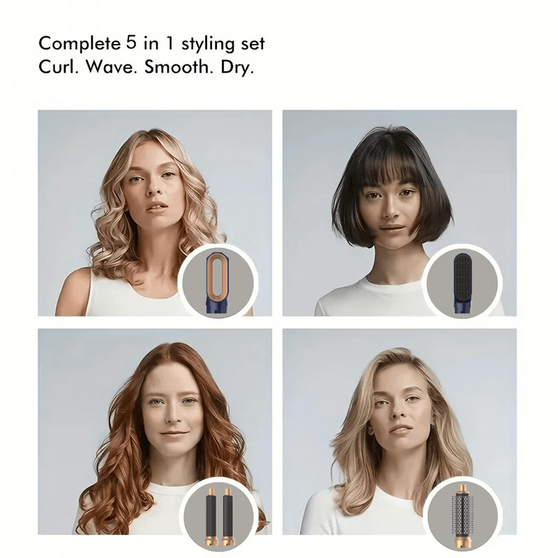 Professional Air Hair Styler, Low Noise, Fast Drying, Voluminous Curls & Straightening
