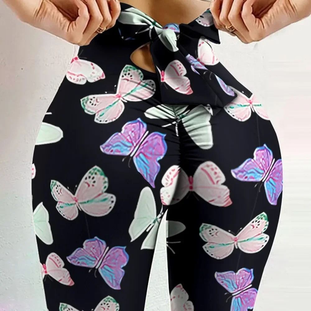Butterfly Print High Waist Yoga Leggings