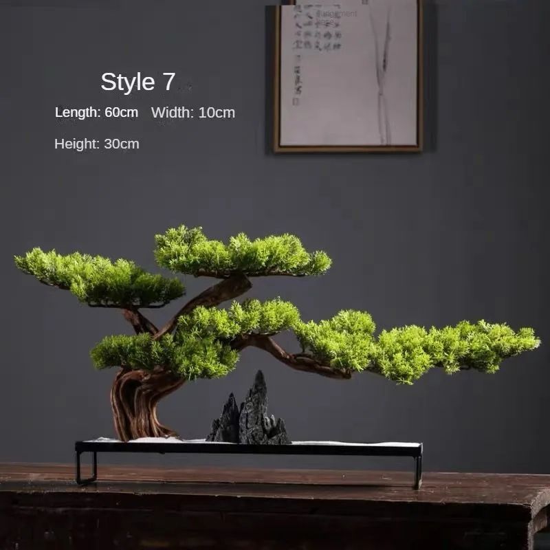 Four Seasons Artificial Pine Bonsai Desk Tree for Home and Office Decor
