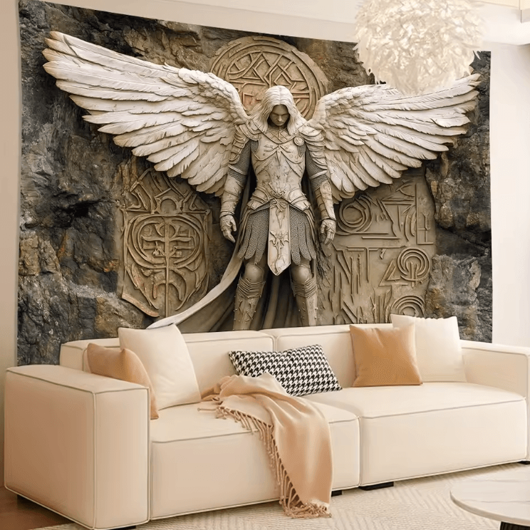 3D Angel Wall Tapestry – Glam Polyester Hanging Decor for Living Room & Bedroom