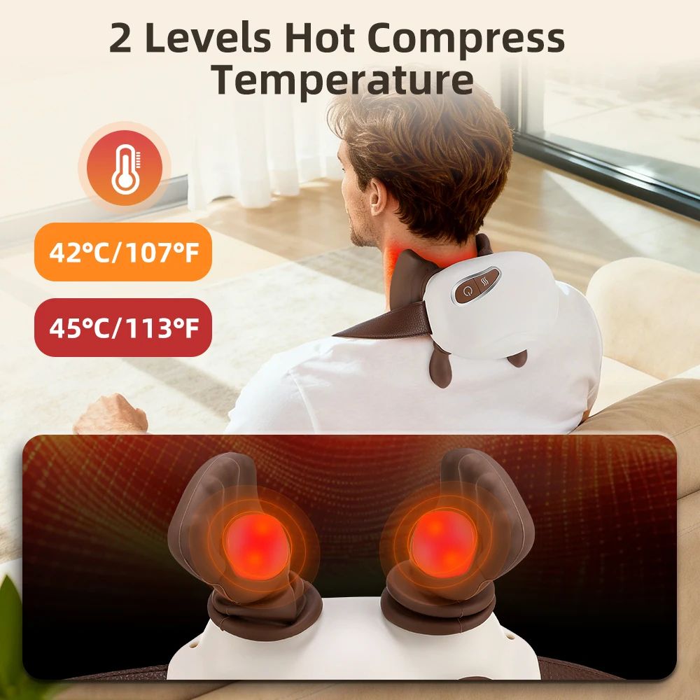 4D Neck and Shoulder Massager with Heat Wireless Kneading Shawl