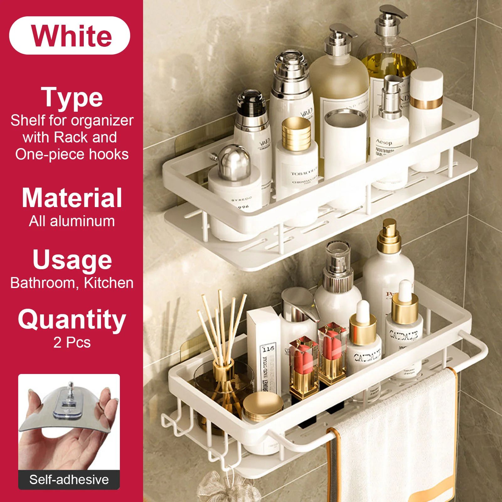 RustGuard Stainless Steel Shower Caddy with Heavy-Duty Suction Mount