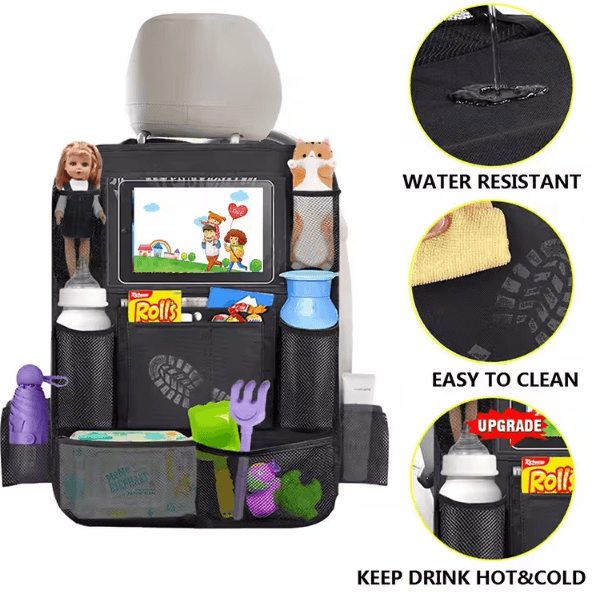 Oxford Cloth Car Seat Back Organizer Multi Pocket Vehicle Seat Storage Bag Hanging Backseat Organizer Pouch
