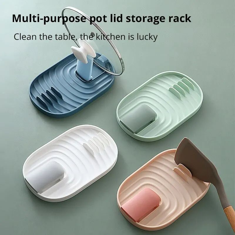 Silicone Nordic Style Pot Lid Shovel Storage Rack, Practical Multifunctional Non Slip Kitchen Supply Organizer